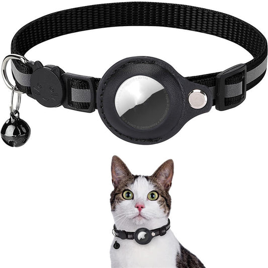 Glatino Reflective Airtag Pet Collar β Waterproof Nylon Dog & Cat Collar with Airtag Holder Case for Safe Tracking