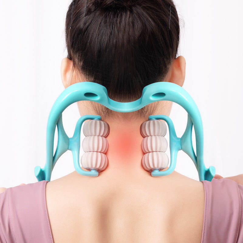Glatino Six-Wheel Neck Massager – Manual Roller Tool for Muscle Relaxation, Stress & Pain Relief