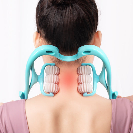 Glatino Six-Wheel Neck Massager – Manual Roller Tool for Muscle Relaxation, Stress & Pain Relief