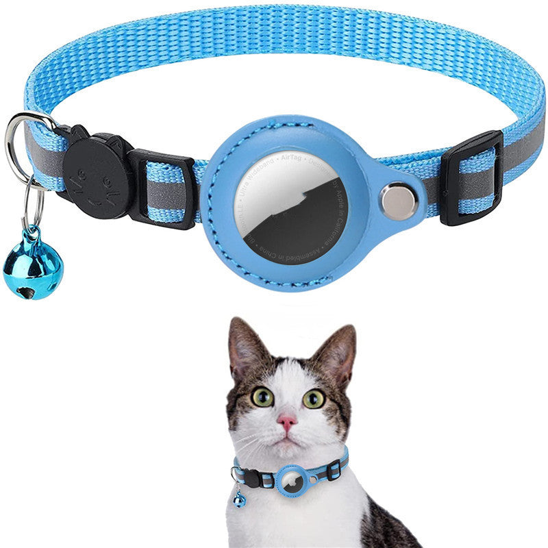 Glatino Reflective Airtag Pet Collar – Waterproof Nylon Dog & Cat Collar with Airtag Holder Case for Safe Tracking