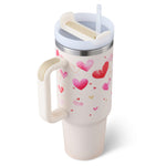 Glatino 40 Oz Insulated Tumbler with Handle & Straw – Stainless Steel Spill Proof Vacuum Coffee Cup for Travel & Office