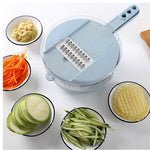 Glatino 8 In 1 Mandoline Vegetable Slicer – Potato Peeler, Onion Grater & Multi Blade Kitchen Cutter with Strainer
