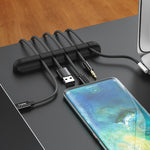 Silicone USB Cable Winder Desktop Cable Organizer Management Multipurpose Clips Cables Protector For Wired Headphones