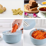 Glatino 8 In 1 Mandoline Vegetable Slicer – Potato Peeler, Onion Grater & Multi Blade Kitchen Cutter with Strainer
