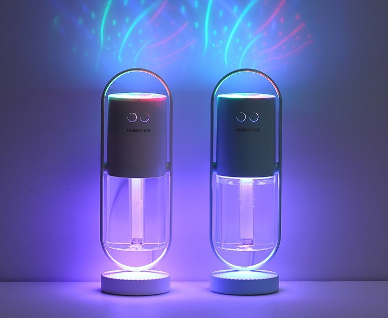 Glatino Magic Shadow USB Air Humidifier with Projection Night Light – Ultrasonic Mini Mist Maker for Home, Car & Office