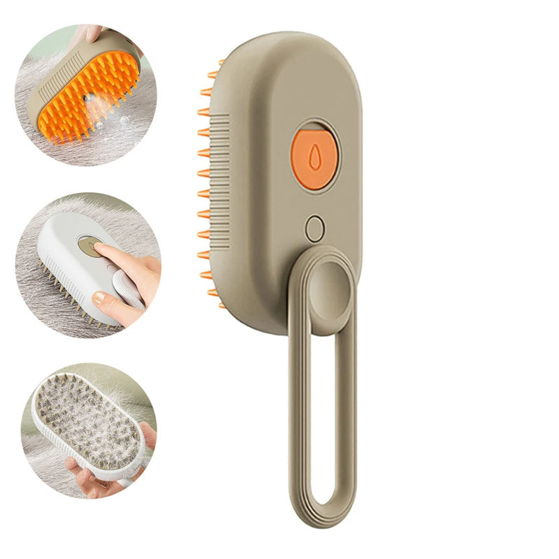 Glatino 3-in-1 Electric Pet Steam Brush – Steamy Cat & Dog Grooming Comb for Hair Removal, Massage & Cleaning