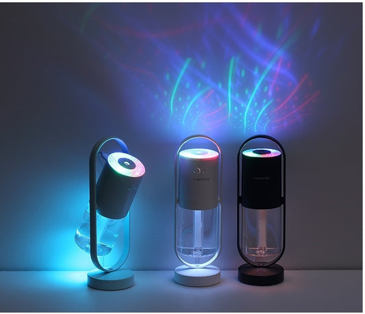 Glatino Magic Shadow USB Air Humidifier with Projection Night Light – Ultrasonic Mini Mist Maker for Home, Car & Office