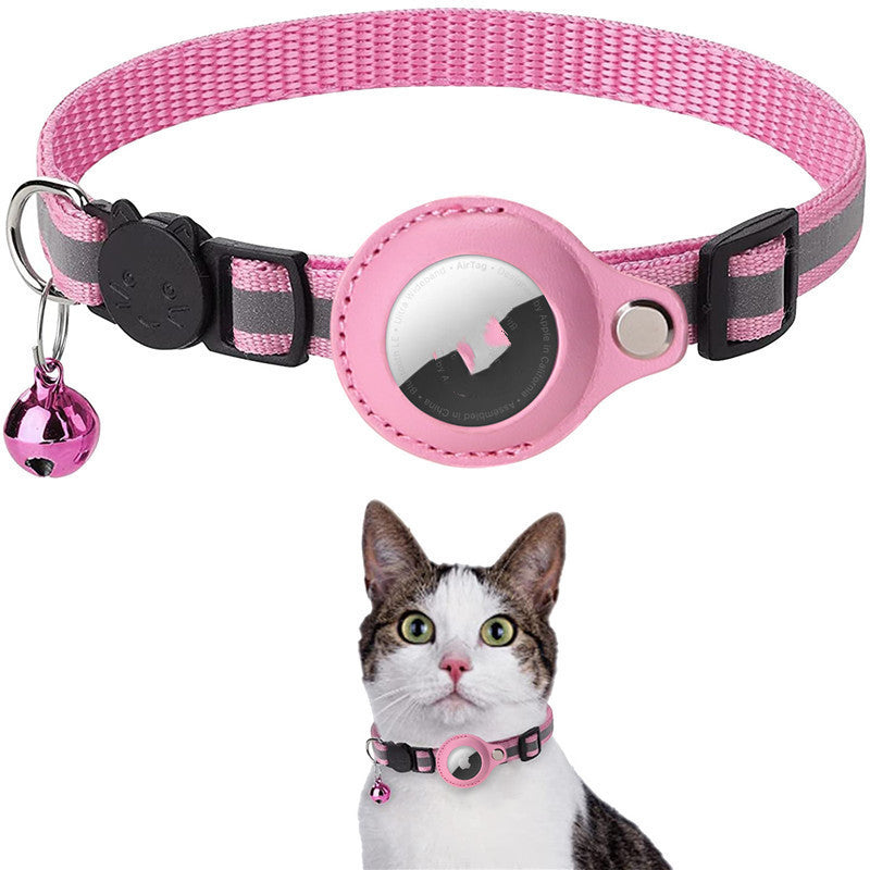 Glatino Reflective Airtag Pet Collar – Waterproof Nylon Dog & Cat Collar with Airtag Holder Case for Safe Tracking