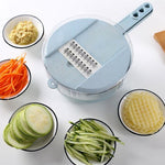 Glatino 8 In 1 Mandoline Vegetable Slicer – Potato Peeler, Onion Grater & Multi Blade Kitchen Cutter with Strainer