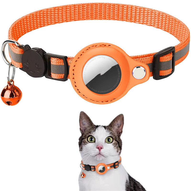 Glatino Reflective Airtag Pet Collar – Waterproof Nylon Dog & Cat Collar with Airtag Holder Case for Safe Tracking