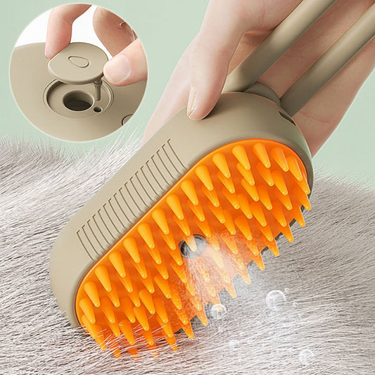 Glatino 3-in-1 Electric Pet Steam Brush – Steamy Cat & Dog Grooming Comb for Hair Removal, Massage & Cleaning
