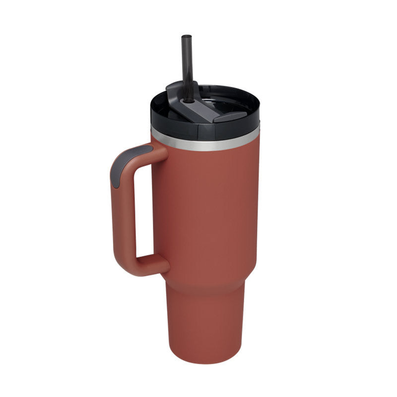 Glatino 40 Oz Insulated Tumbler with Handle & Straw – Stainless Steel Spill Proof Vacuum Coffee Cup for Travel & Office