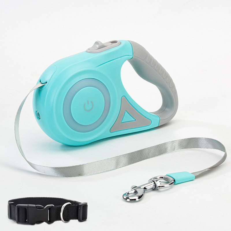 Glatino Retractable Dog Leash with LED Spotlight & Collar – Automatic Pet Traction Rope for Small & Medium Dogs
