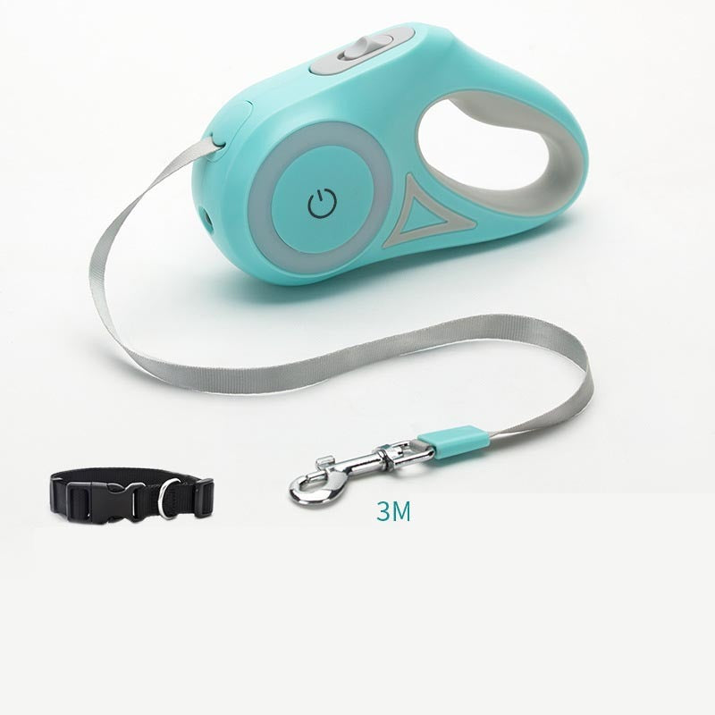 Glatino Retractable Dog Leash with LED Spotlight & Collar – Automatic Pet Traction Rope for Small & Medium Dogs