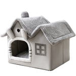 Foldable Pet House Bed | Warm Winter Dog & Cat Nest, Removable Cozy Cave Kennel Sofa