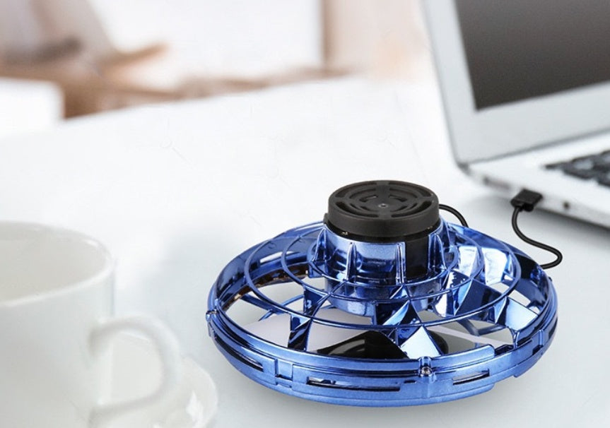 Glatino Mini Fingertip Gyro LED Flying Spinner Toy – Interactive UFO Helicopter Decompression Toy for Kids