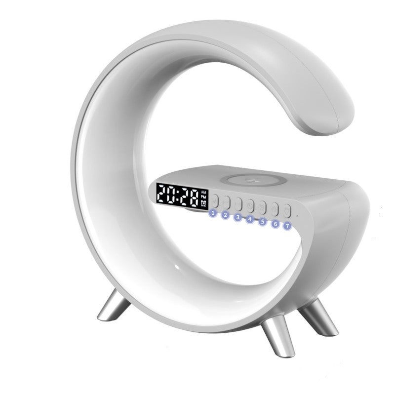 Glatino Intelligent G Shaped LED Lamp with Bluetooth Speaker & 15W Wireless Charger – Smart Atmosphere Light for Bedroom
