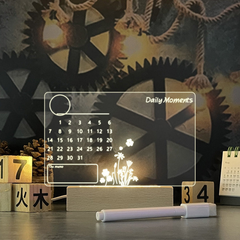 Glatino Creative LED Message Board Night Light – USB Acrylic Note Lamp with Pen for Home Decor & Gifts