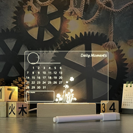 Glatino Creative LED Message Board Night Light – USB Acrylic Note Lamp with Pen for Home Decor & Gifts
