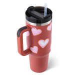 Glatino 40 Oz Insulated Tumbler with Handle & Straw – Stainless Steel Spill Proof Vacuum Coffee Cup for Travel & Office