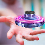Glatino Mini Fingertip Gyro LED Flying Spinner Toy – Interactive UFO Helicopter Decompression Toy for Kids