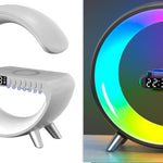 Glatino Intelligent G Shaped LED Lamp with Bluetooth Speaker & 15W Wireless Charger – Smart Atmosphere Light for Bedroom