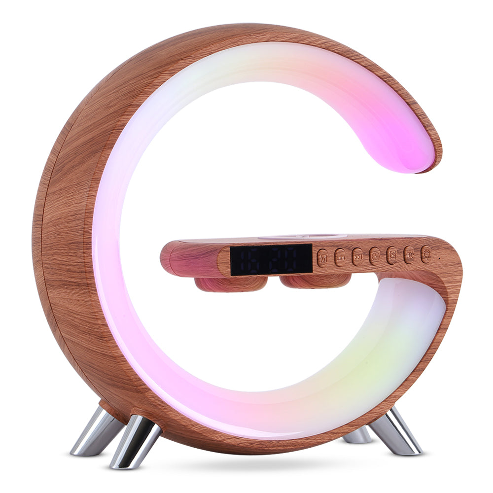 Glatino Intelligent G Shaped LED Lamp with Bluetooth Speaker & 15W Wireless Charger – Smart Atmosphere Light for Bedroom