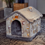 Foldable Pet House Bed | Warm Winter Dog & Cat Nest, Removable Cozy Cave Kennel Sofa