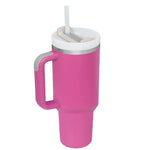 Glatino 40 Oz Insulated Tumbler with Handle & Straw – Stainless Steel Spill Proof Vacuum Coffee Cup for Travel & Office