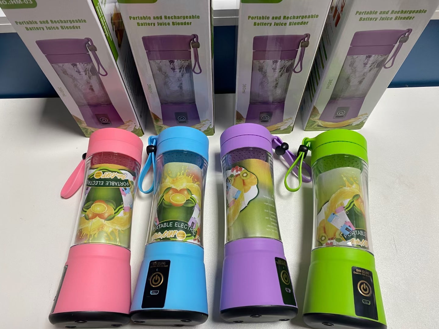 Glatino Portable USB Rechargeable Mini Blender Electric Juicer 6 Blades Fruit Juice Mixer for Home Travel
