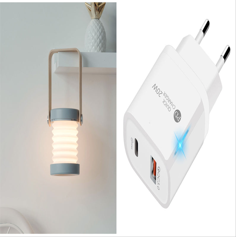 Glatino Foldable Touch LED Night Light Dimmable USB Rechargeable Portable Lantern for Home Decor Reading