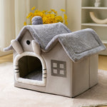 Foldable Pet House Bed | Warm Winter Dog & Cat Nest, Removable Cozy Cave Kennel Sofa