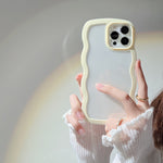 Wave Border Phone Case – Simple Solid Candy Color Soft Protective Cover for iPhone & Android | Shockproof & Stylish | Glatino