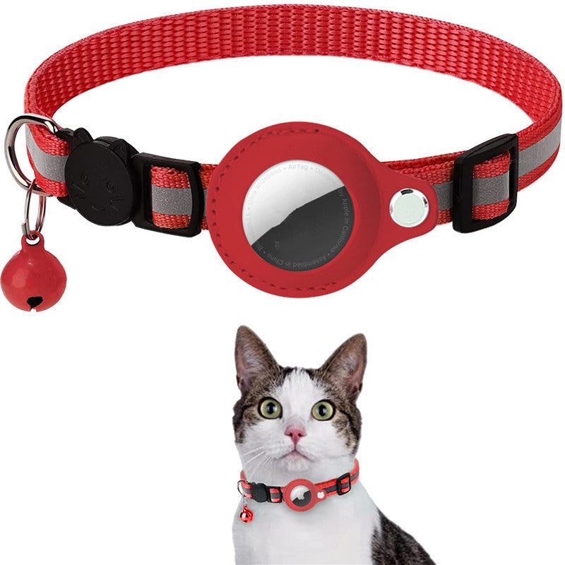 Glatino Reflective Airtag Pet Collar – Waterproof Nylon Dog & Cat Collar with Airtag Holder Case for Safe Tracking