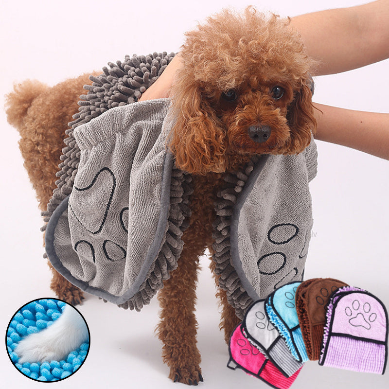 Super Absorbent Pet Bath Towel – Quick-Dry Microfiber Dog & Cat Bathrobe Towel for Fast Drying | Soft & Durable | Glatino