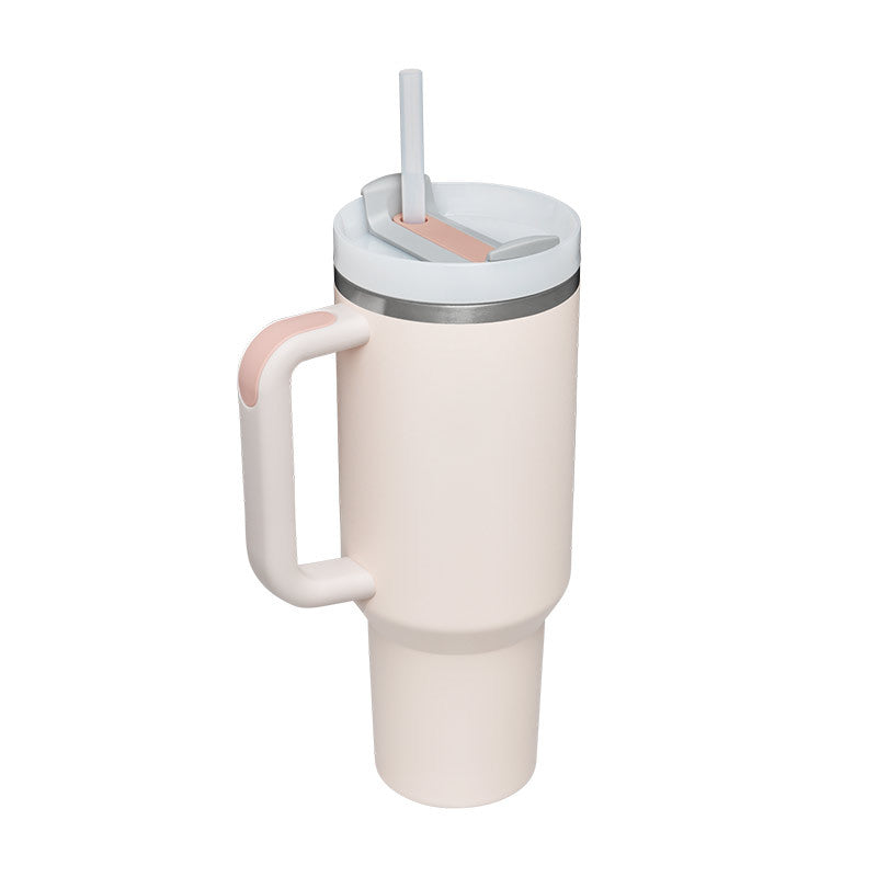 Glatino 40 Oz Insulated Tumbler with Handle & Straw – Stainless Steel Spill Proof Vacuum Coffee Cup for Travel & Office