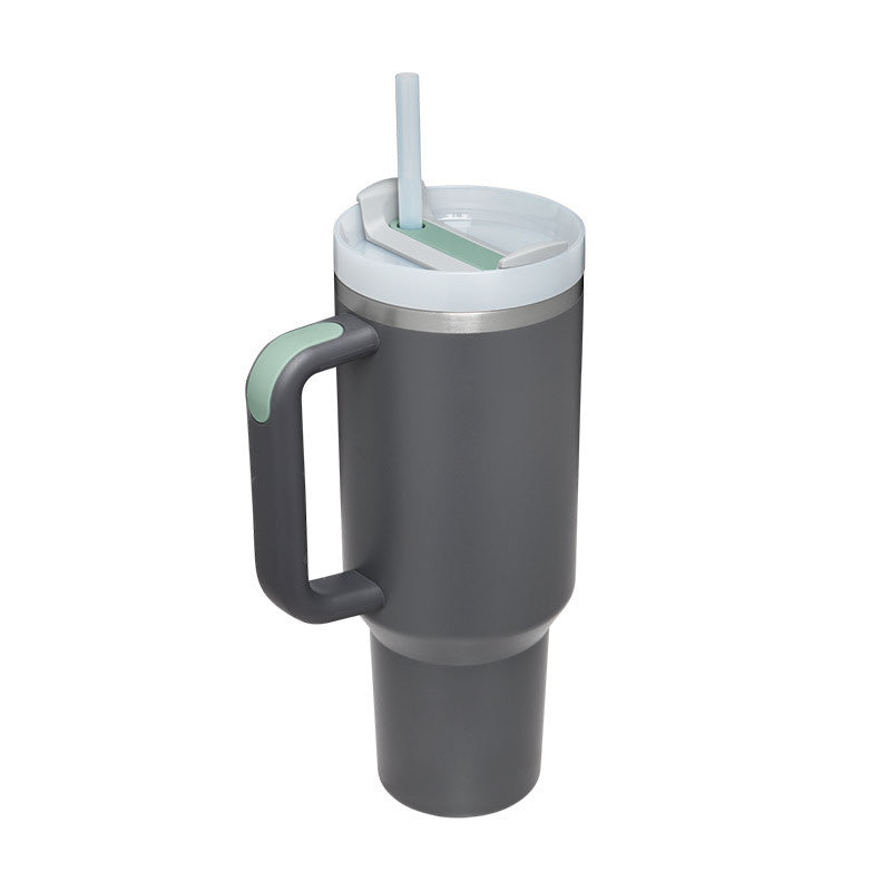 Glatino 40 Oz Insulated Tumbler with Handle & Straw – Stainless Steel Spill Proof Vacuum Coffee Cup for Travel & Office