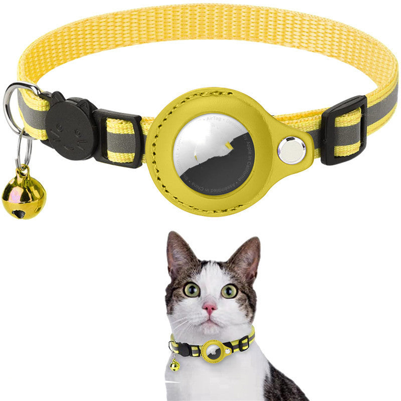 Glatino Reflective Airtag Pet Collar – Waterproof Nylon Dog & Cat Collar with Airtag Holder Case for Safe Tracking