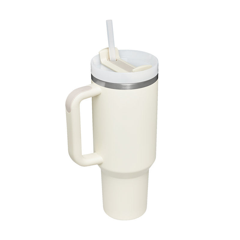Glatino 40 Oz Insulated Tumbler with Handle & Straw – Stainless Steel Spill Proof Vacuum Coffee Cup for Travel & Office