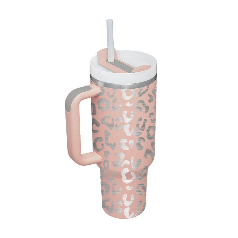 Glatino 40 Oz Insulated Tumbler with Handle & Straw – Stainless Steel Spill Proof Vacuum Coffee Cup for Travel & Office
