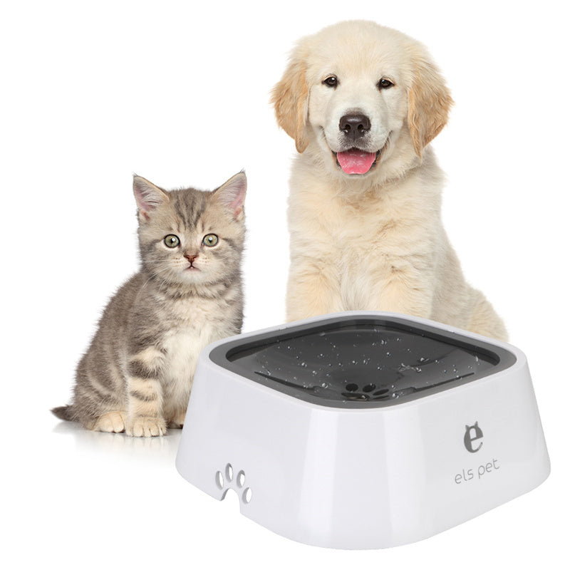 1.5L Pet Water Bowl | Anti-Overflow Floating Slow Feeder Dispenser for Cats & Dogs