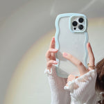 Wave Border Phone Case – Simple Solid Candy Color Soft Protective Cover for iPhone & Android | Shockproof & Stylish | Glatino