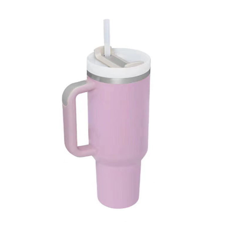 Glatino 40 Oz Insulated Tumbler with Handle & Straw – Stainless Steel Spill Proof Vacuum Coffee Cup for Travel & Office