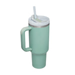 Glatino 40 Oz Insulated Tumbler with Handle & Straw – Stainless Steel Spill Proof Vacuum Coffee Cup for Travel & Office