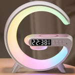Glatino Intelligent G Shaped LED Lamp with Bluetooth Speaker & 15W Wireless Charger – Smart Atmosphere Light for Bedroom