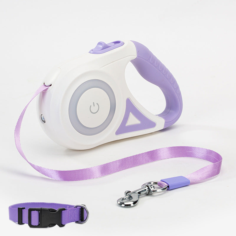 Glatino Retractable Dog Leash with LED Spotlight & Collar – Automatic Pet Traction Rope for Small & Medium Dogs