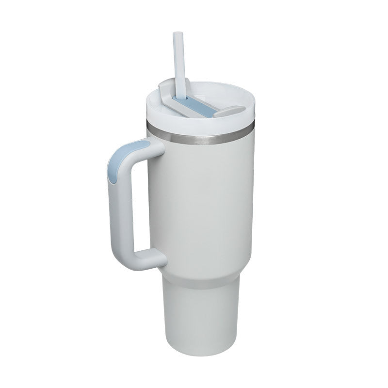 Glatino 40 Oz Insulated Tumbler with Handle & Straw – Stainless Steel Spill Proof Vacuum Coffee Cup for Travel & Office