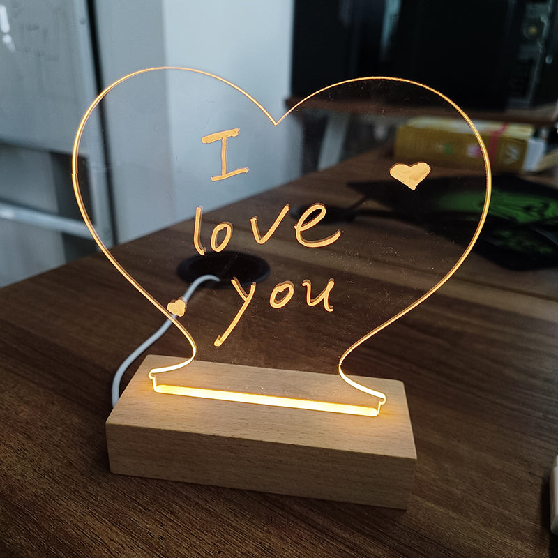 Glatino Creative LED Message Board Night Light – USB Acrylic Note Lamp with Pen for Home Decor & Gifts