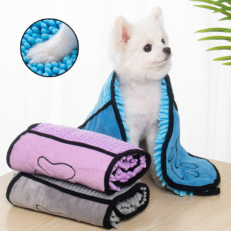 Super Absorbent Pet Bath Towel – Quick-Dry Microfiber Dog & Cat Bathrobe Towel for Fast Drying | Soft & Durable | Glatino