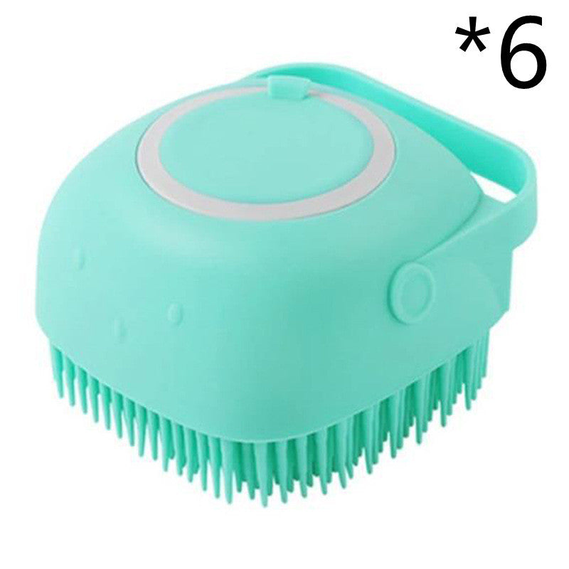 Silicone Dog & Cat Bath Massage Gloves Brush – Grooming Comb with Shampoo Dispenser for Easy Cleaning | Pet Care Essential | Glatino